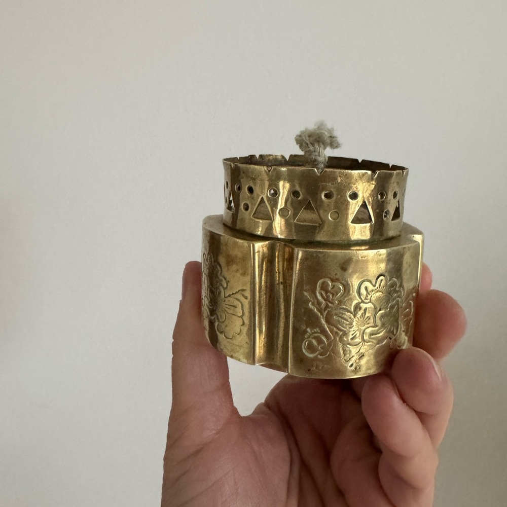 Vintage brass Chinese opium lamp
